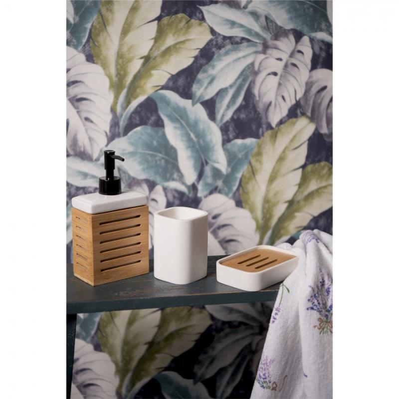 Toothbrush Holder White Ceramic Bathroom Cup