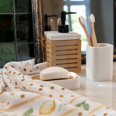 Toothbrush Holder White Ceramic Bathroom Cup