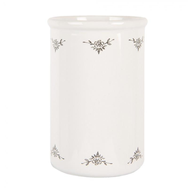 Toothbrush Holder White Ceramic Rooster