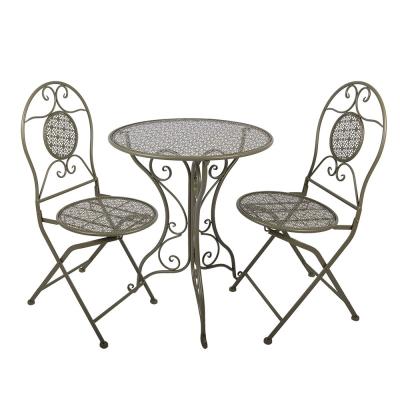 Bistro Set Bistro Table Bistro Chair Set of Green Metal