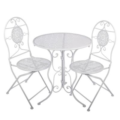 Bistro Set Bistro Table Bistro Chair Set of White Metal