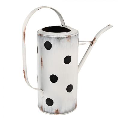 Decorative Watering Can White Metal