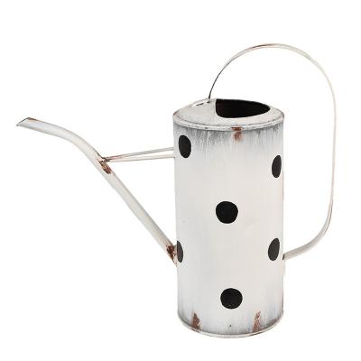Decorative Watering Can White Metal