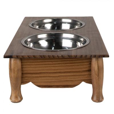 Food bowl dog Brown Wood Cat Bowl
