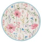 Breakfast Plate White Pink Porcelain Flowers Plate