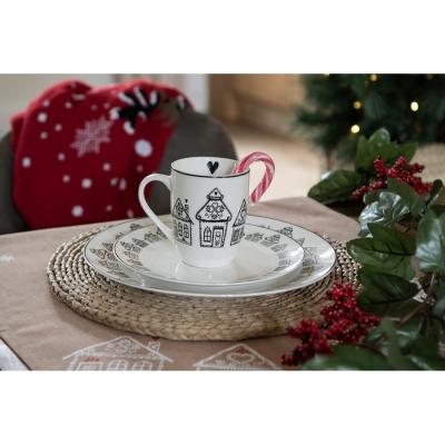 Breakfast Plate Beige Porcelain Gingerbread house