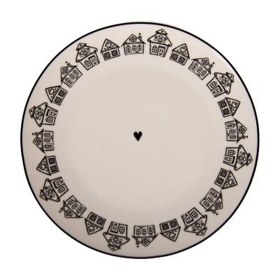 Breakfast Plate Beige Porcelain Gingerbread house
