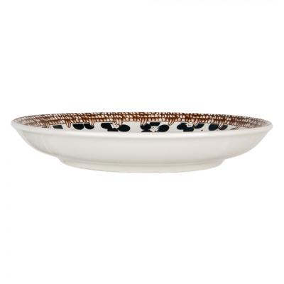 Breakfast Plate White Black Ceramic
