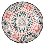 Breakfast Plate White Red Ceramic