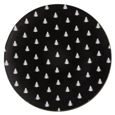 Charger Plate Black White Plastic Christmas Trees