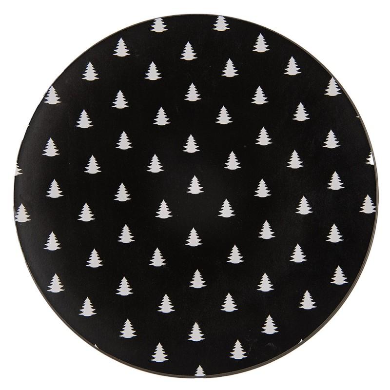 Charger Plate Black White Plastic Christmas Trees