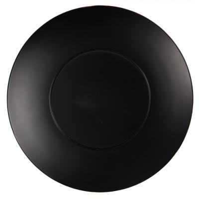 Charger Plate White Black Plastic Hearts