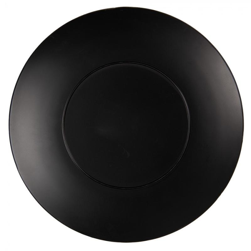 Charger Plate White Black Plastic Hearts
