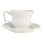 Cup and Saucer White Ceramic