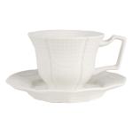 Cup and Saucer White Ceramic