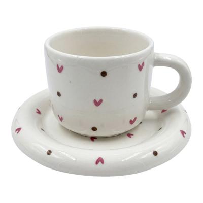 Cup and Saucer White Ceramic