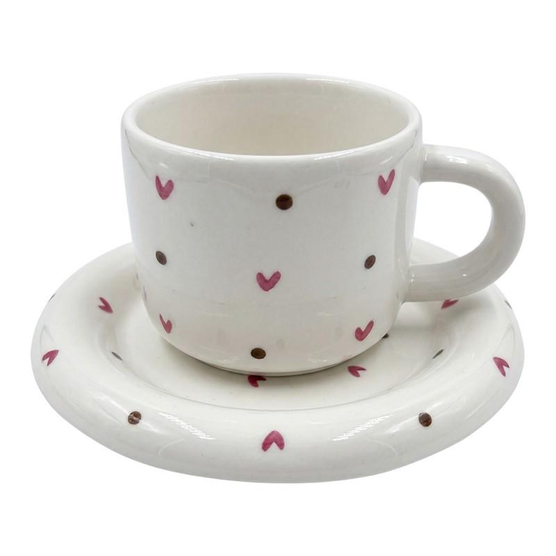 Cup and Saucer White Ceramic
