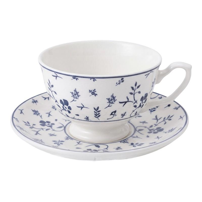Cup and Saucer White Ceramic