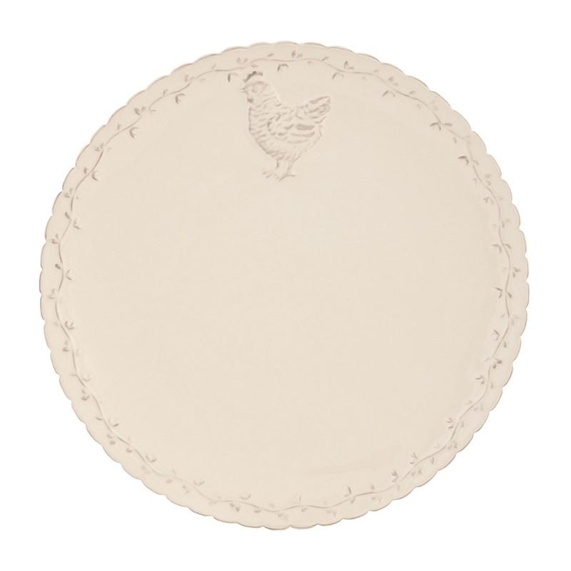 Dinner Plate Beige Ceramic Chicken Dining Plate