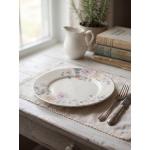 Dinner Plate Beige Pink Porcelain Flowers Dining Plate