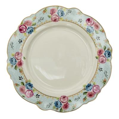 Dinner Plate Blue White Ceramic Flowers Dining Plate