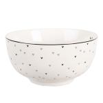 Soup Bowl White Porcelain Hearts