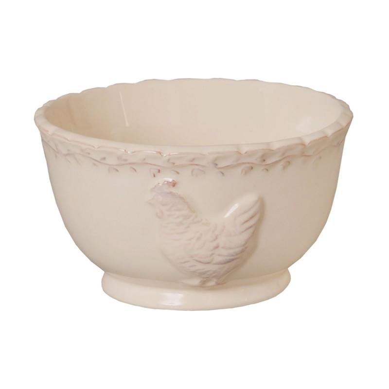 Beige Keramik Huhn Servierschüssel