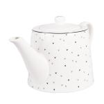 Teapot 1000 ml White Porcelain Hearts