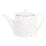 Teapot 1000 ml White Porcelain Hearts