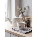 Teapot 1000 ml White Porcelain Hearts