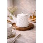 Teapot 1000 ml White Porcelain Hearts