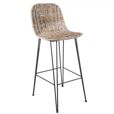 Bar Stool Brown Rattan Foot stool