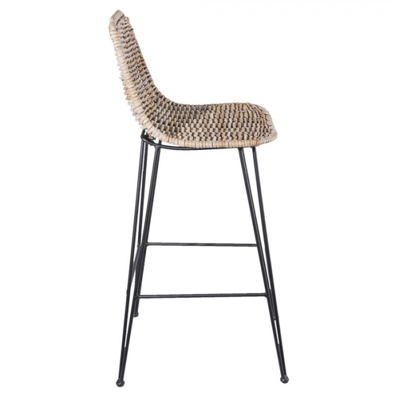 Bar Stool Brown Rattan Foot stool