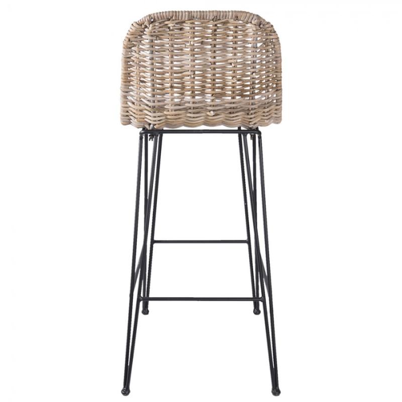 Bar Stool Brown Rattan Foot stool