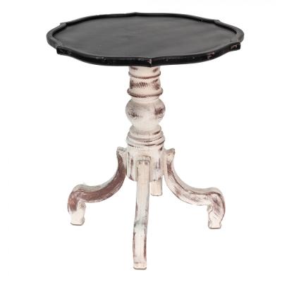Side Table Black White Wood