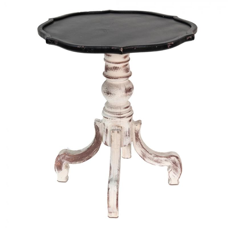 Side Table Black White Wood