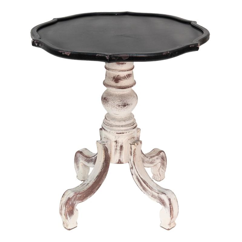 Side Table Black White Wood