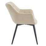 Dining Chair Beige Metal