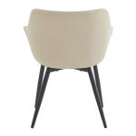 Dining Chair Beige Metal