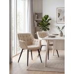 Dining Chair Beige Metal