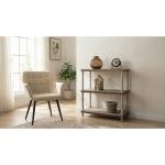 Dining Chair Beige Metal
