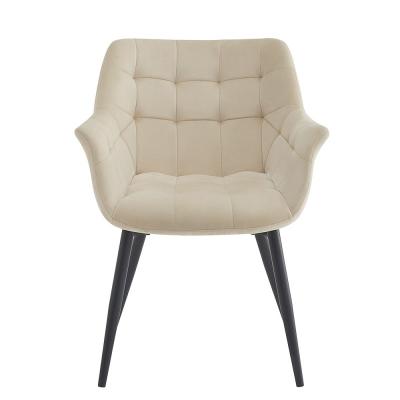 Dining Chair Beige Metal