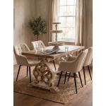 Dining Chair Beige Metal