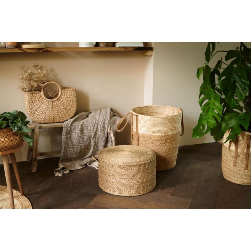 Pouf Brown Seagrass Ottoman