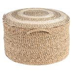 Pouf Brown Straw Ottoman