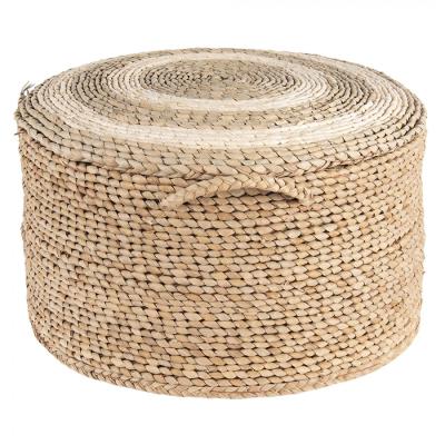 Pouf Brown Straw Ottoman