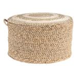 Pouf Brown Straw Ottoman