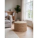Pouf Brown Straw Ottoman
