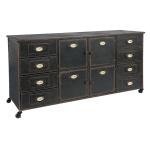 Chest of Drawers Brown Iron Pedestal Cupboard