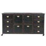 Chest of Drawers Brown Iron Pedestal Cupboard